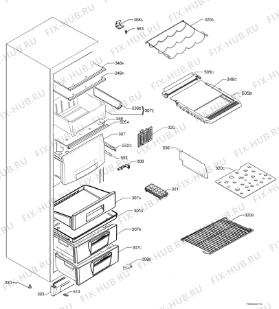 Взрыв-схема холодильника Aeg Electrolux S75350KG3 - Схема узла Housing 001